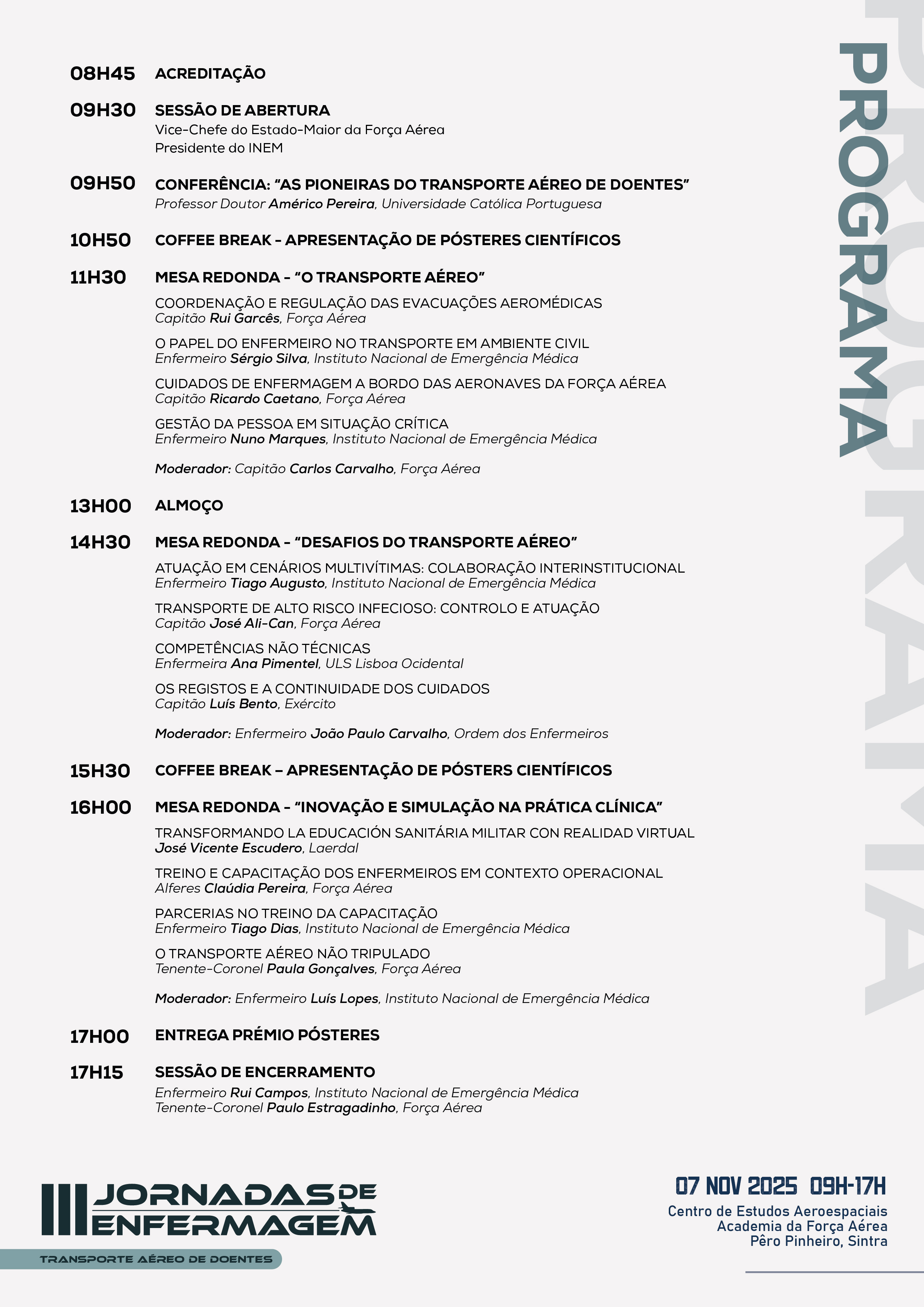 Programa jornadas da enfermagem 2025